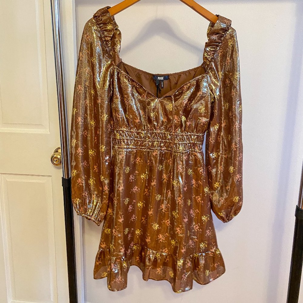 NWT Paige Noah Floral Metallic Mini Dress